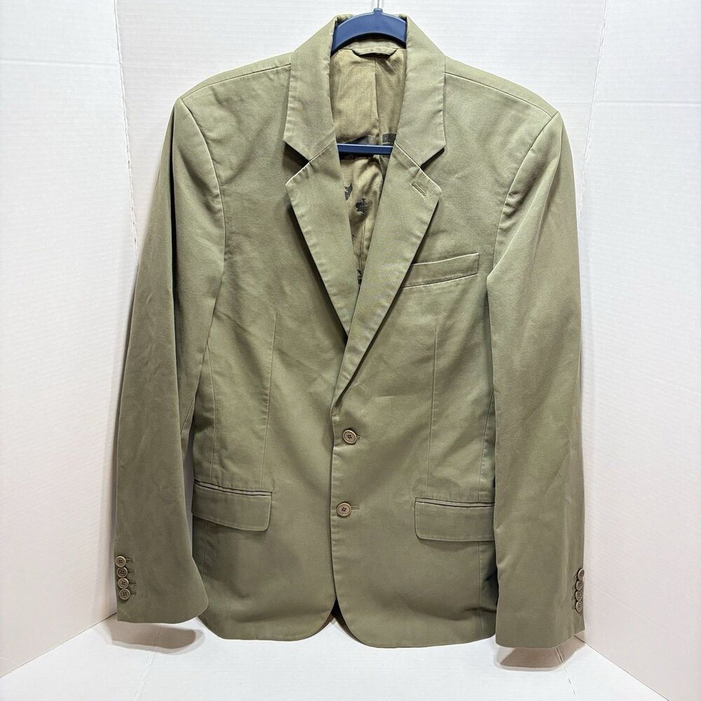 JUICY COUTURE Men's Blazer, Military Style Jacket, Size 40 in Olive Green